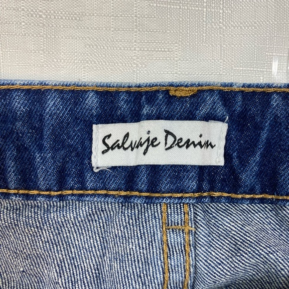 Salvaje Denim Distressed Short Raw Edge Lace Lined Front Shorts Size 11 - Picture 4 of 10